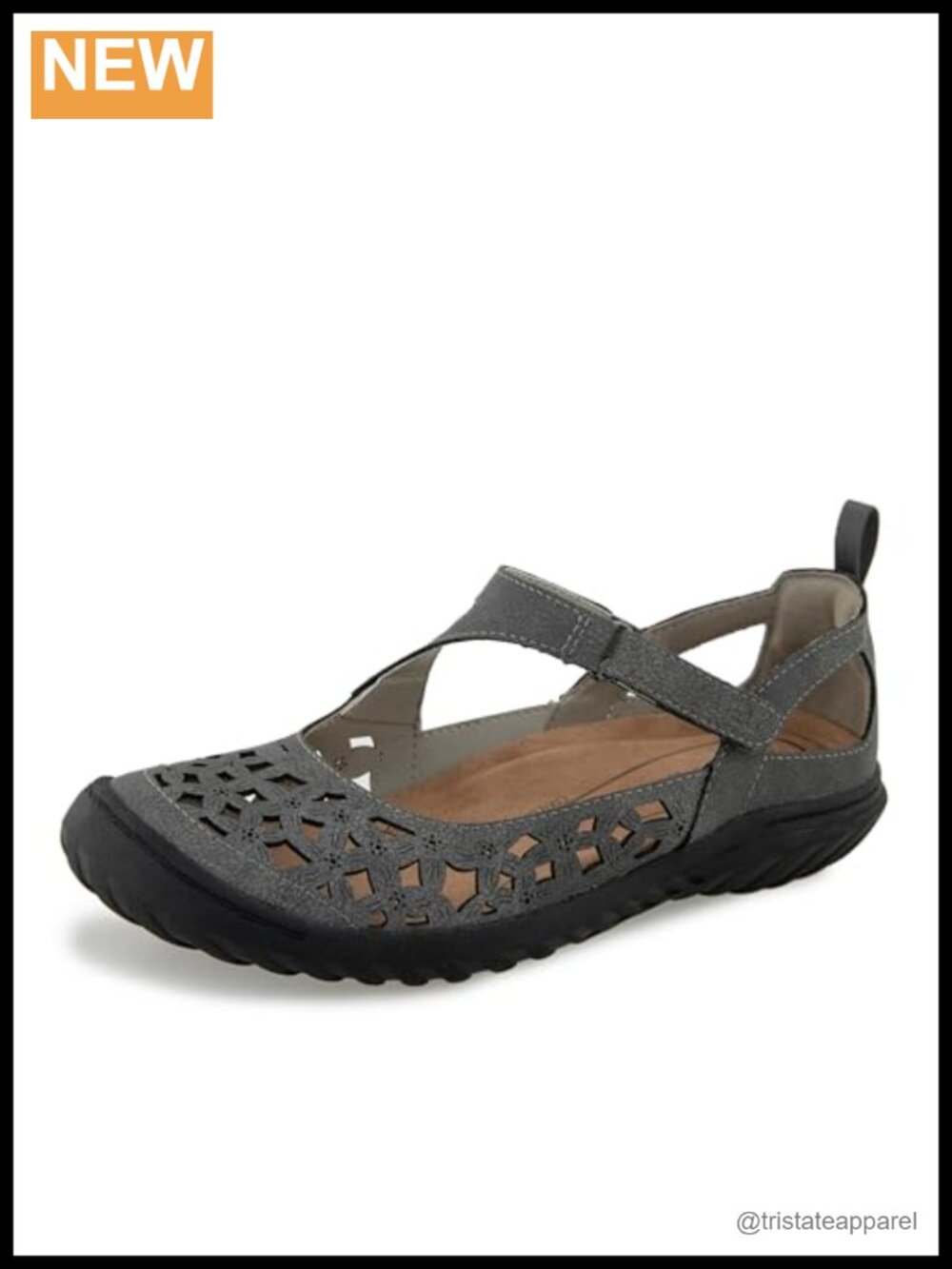 Women's Bellerose Comfort Flats Memory Foam Insole Adjustable Hook & Loop